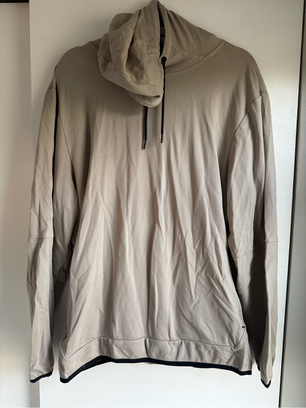 Men's Taupe Lightweight Hooded Pullover Sweatshirt